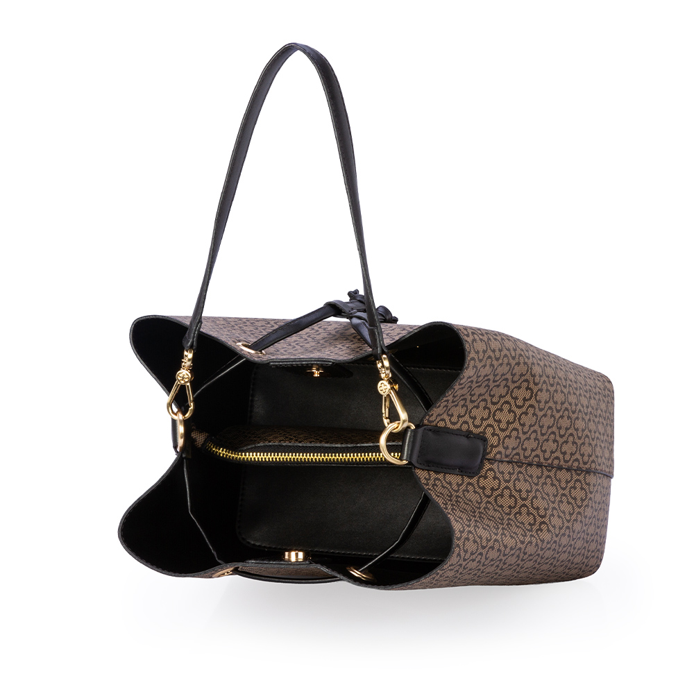 BOLSA PRETA MONOGRAMA COM AL&Ccedil;A GORGUR&Atilde;O BUCKET image number 4