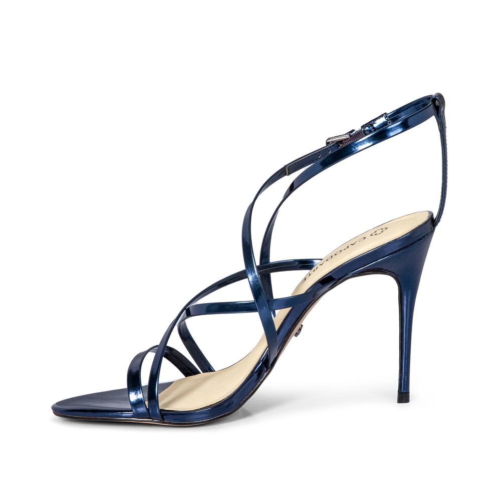 SANDÁLIA SALTO ALTO FINO MARINHO AZZURRO DE COURO SPECCHIO image number 2