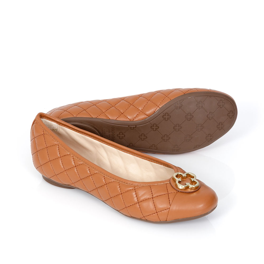 SAPATILHA CATHERINE VINTAGE DE COURO CARAMELO MATELASS&Ecirc; image number 3