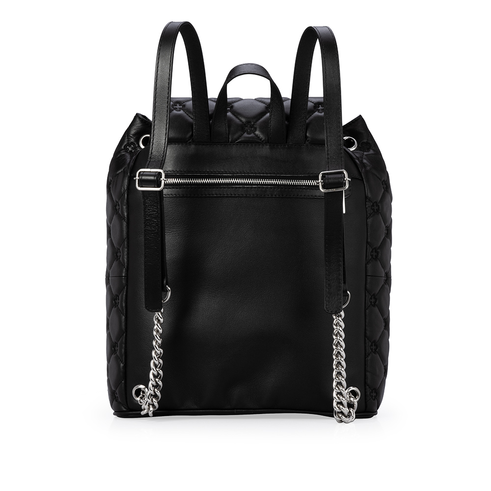 MOCHILA FEMININA PRETA DE COURO MONOGRAMA image number 2