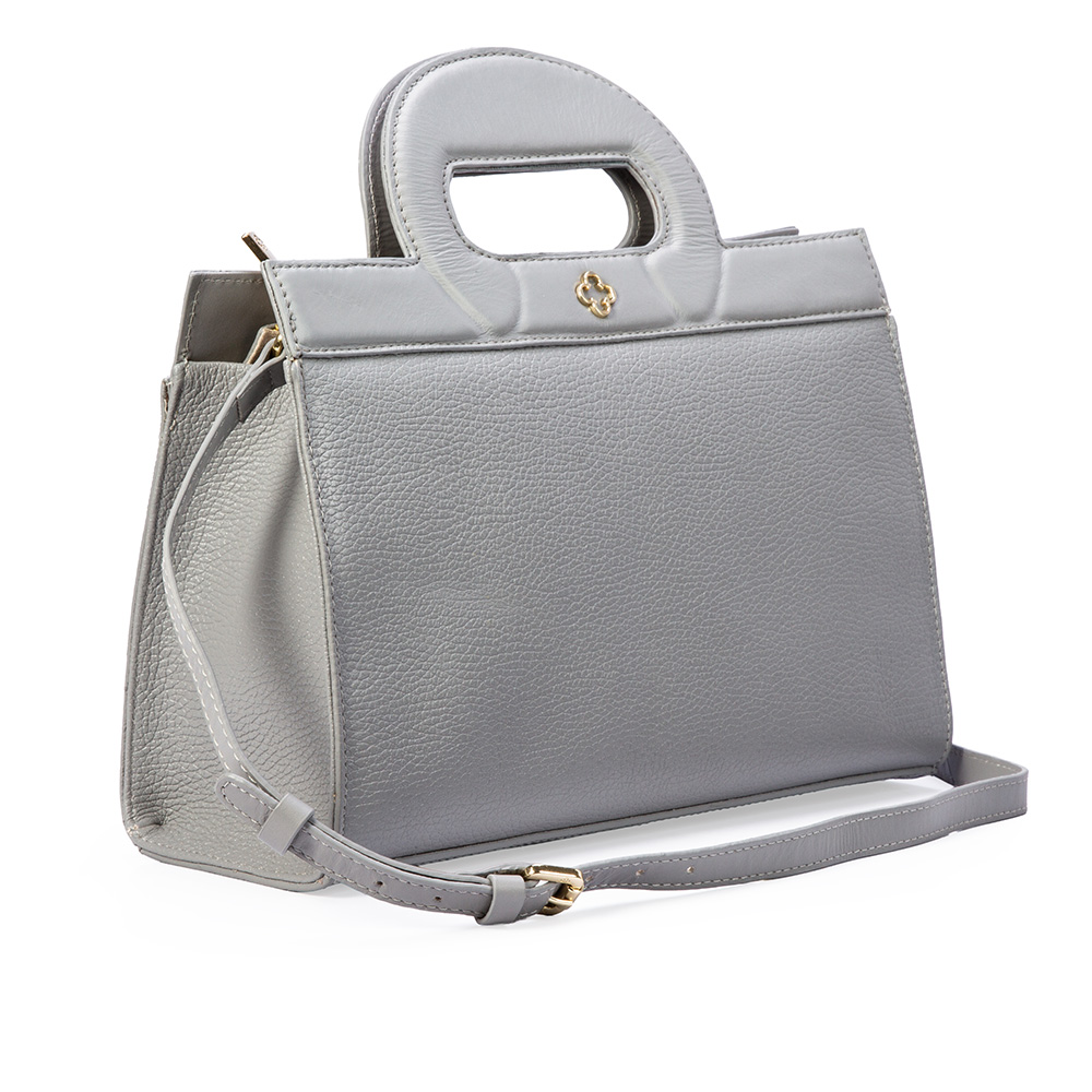 BOLSA TOTE CINZA CARBONO DE COURO image number 3