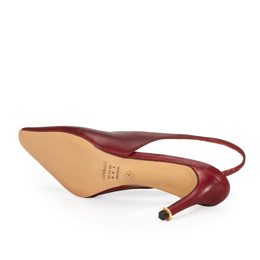 SCARPIN SLINGBACK COURO AMARONE image number 3