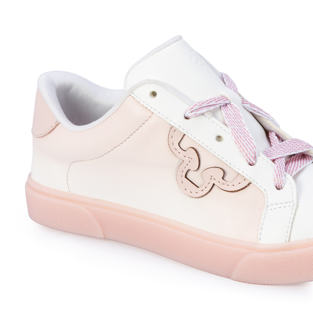 TÊNIS INFANTIL BRANCO E ROSA PEÔNIA AMARRAÇÃO image number 4