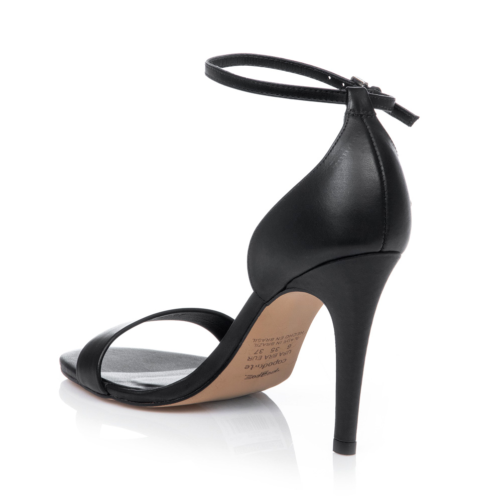 SANDÁLIA PRETA SALTO FINO DE COURO image number 2