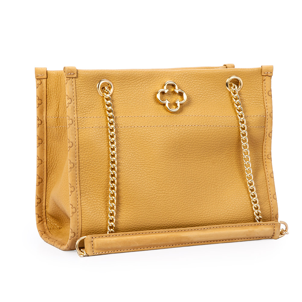 BOLSA M&Eacute;DIA COURO NOBUCK BEGE SAVANA SHOULDER BAG image number 3