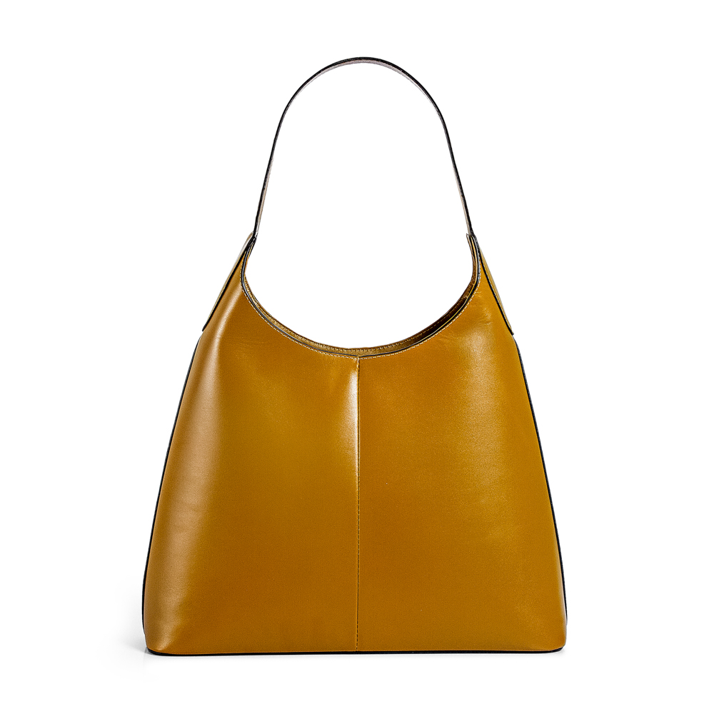BOLSA HOBO DE COURO AMARELO CITRINO image number 2