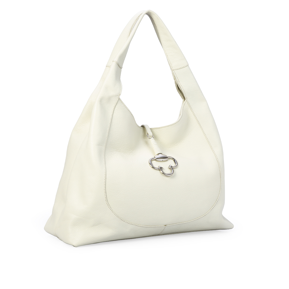 BOLSA BRANCA DUNA DE COURO HOBO image number 1