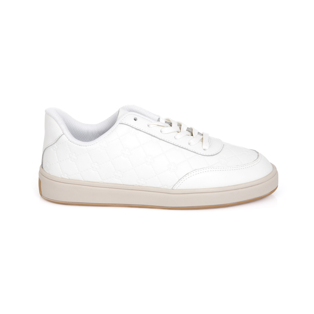 TÊNIS FEMININO BRANCO DE COURO AMARRAÇÃO image number 0