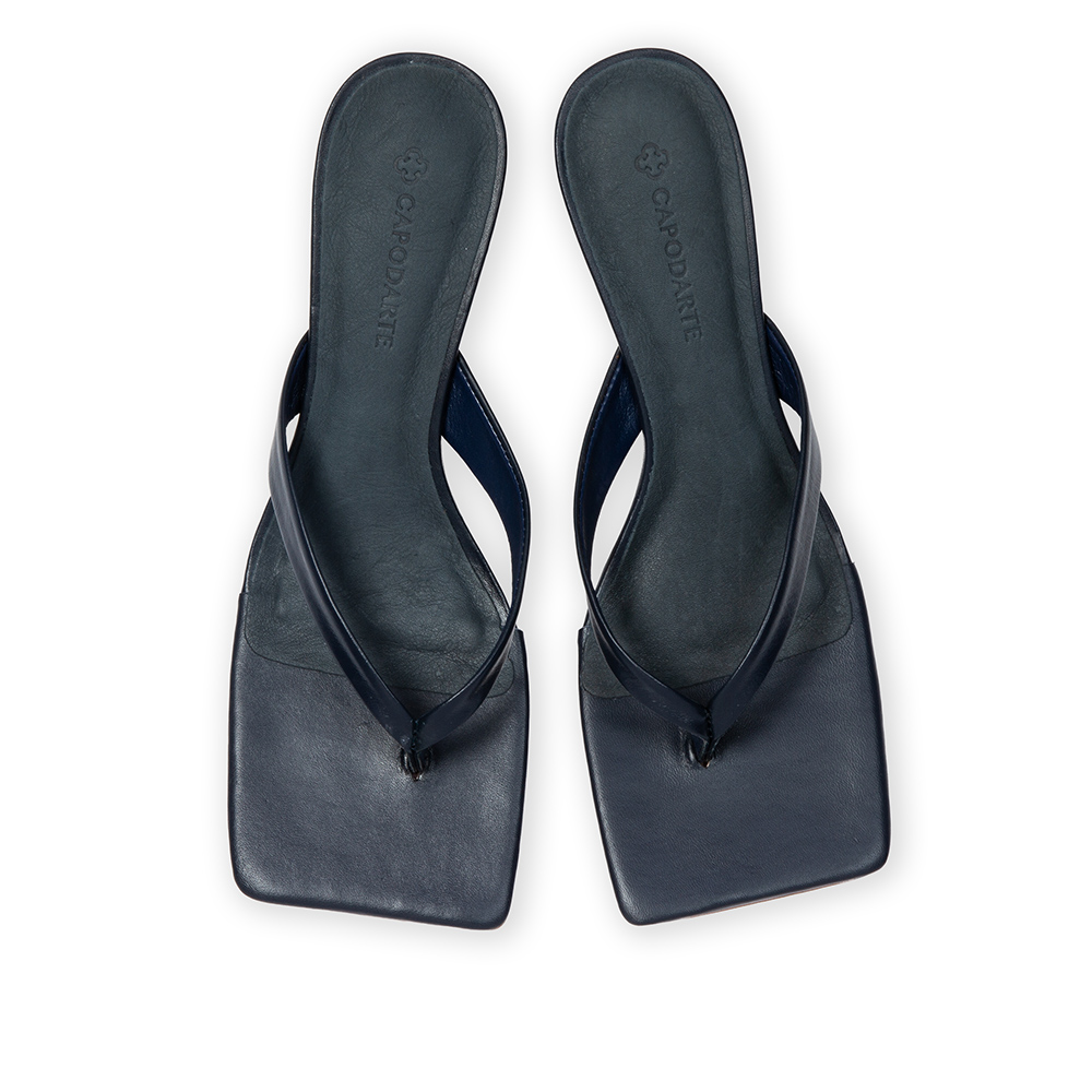 MULE BICO QUADRADO MARINHO AZZURRO DE COURO image number 4