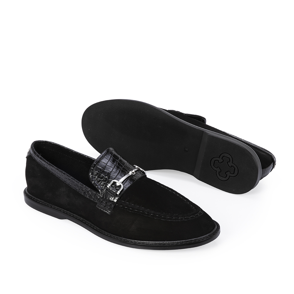 LOAFER MOCASSIM PRETO DE COURO BRID&Atilde;O image number 3
