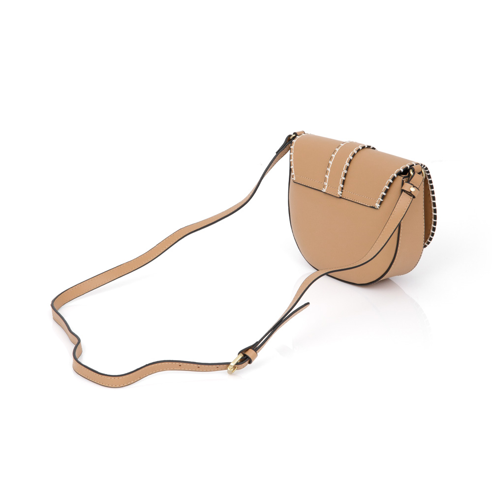 BOLSA TRANSVERSAL COURO BEGE NATURALE image number 2