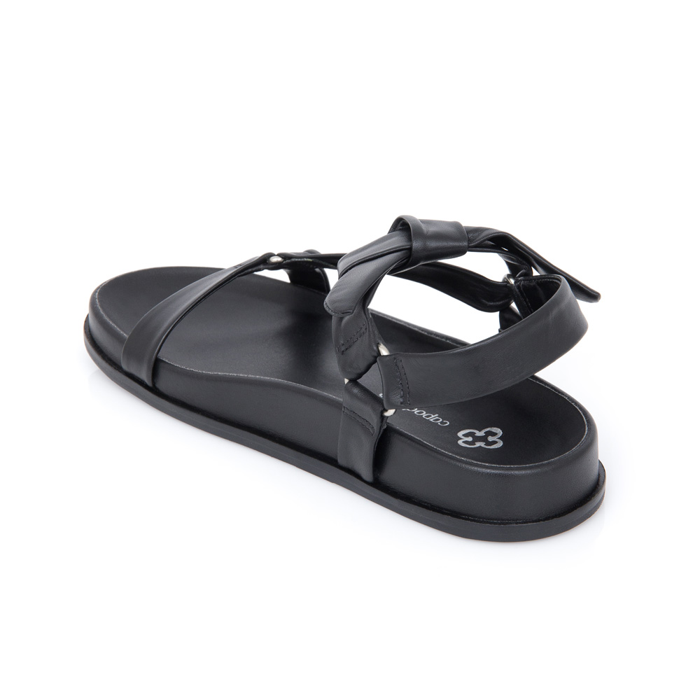 PAPETE PRETA DE COURO AMARRAÇÃO image number 2