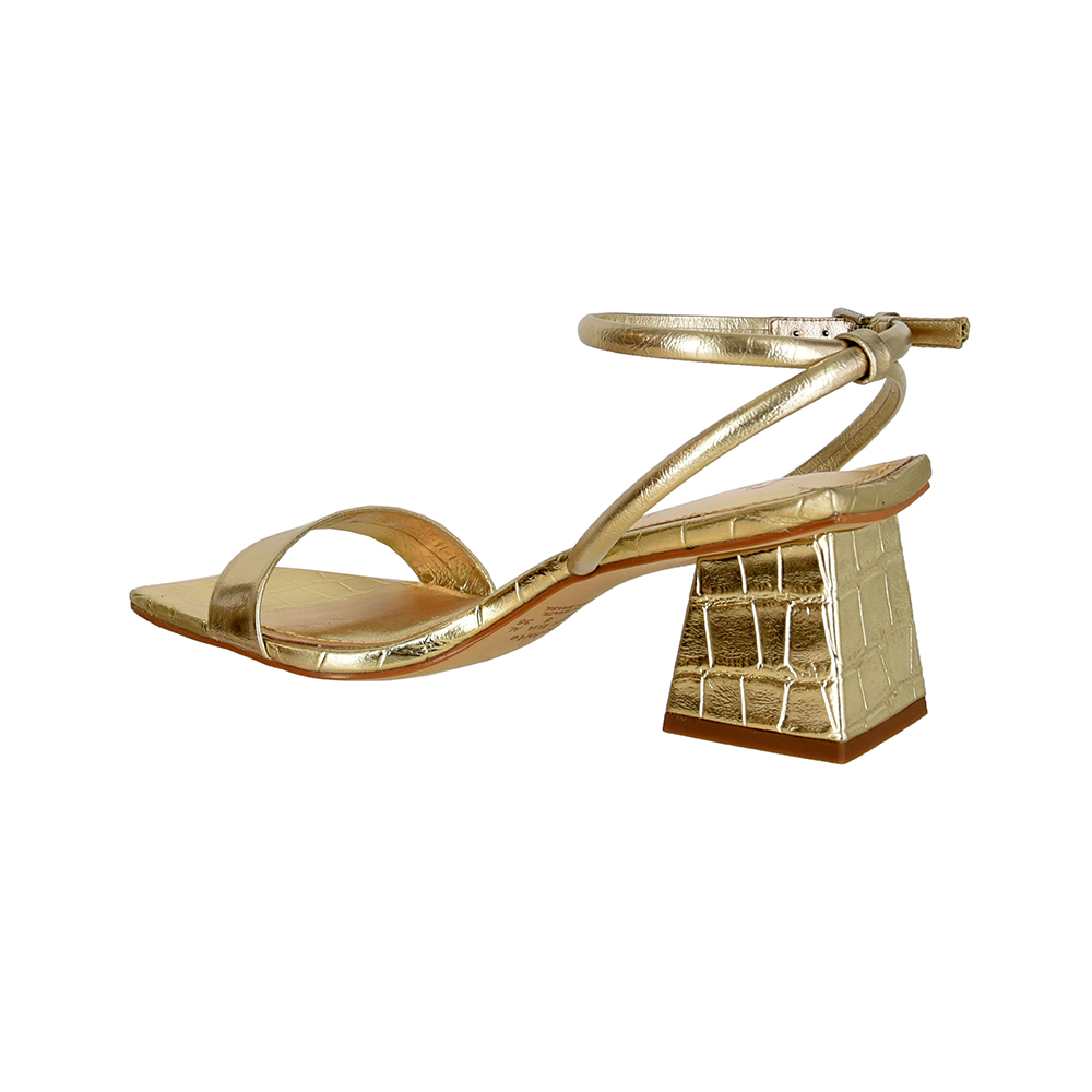 SANDÁLIA DOURADA BICO QUADRADO METALIZADA image number 2