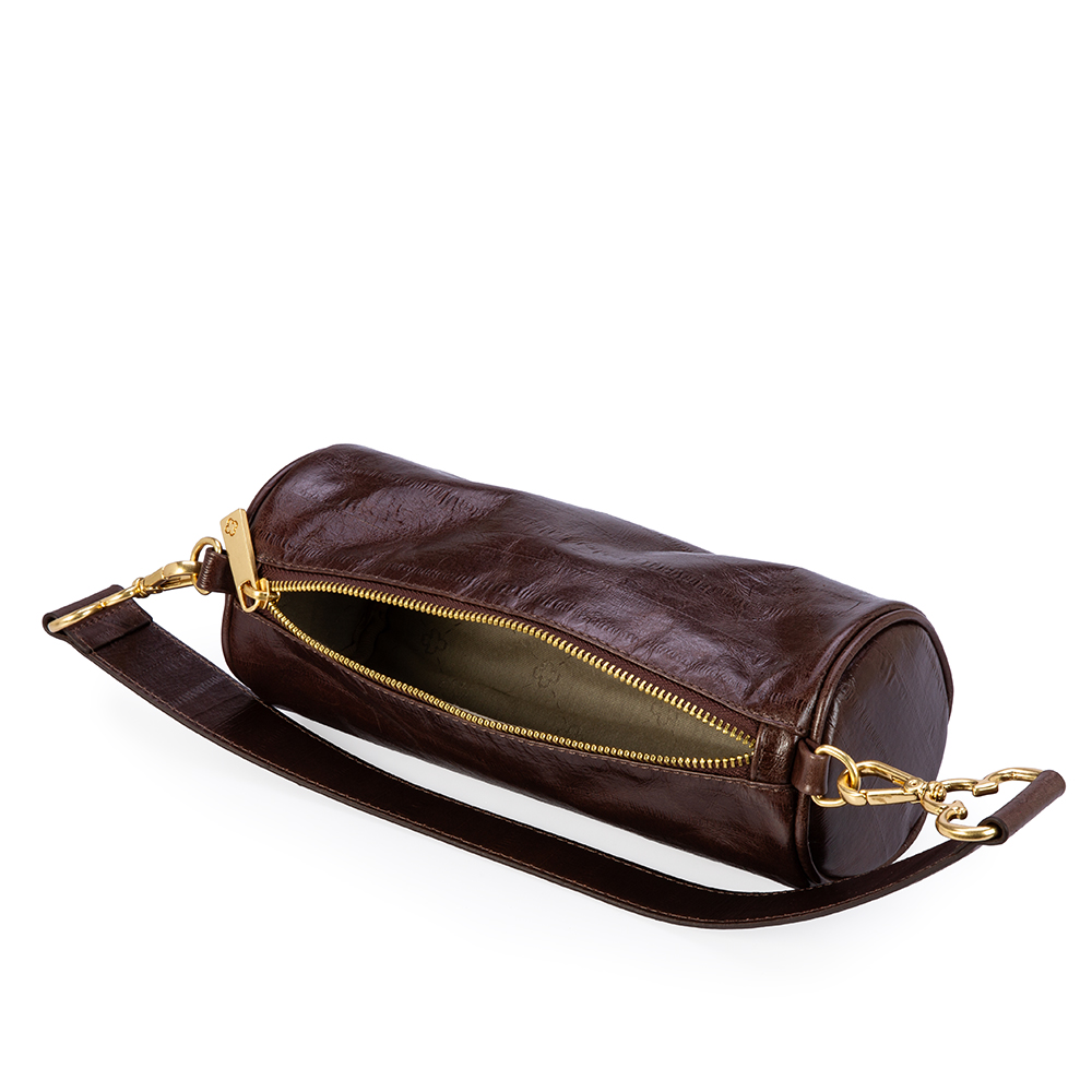 BOLSA CILINDRO MARROM DE COURO SHOULDER BAG image number 4