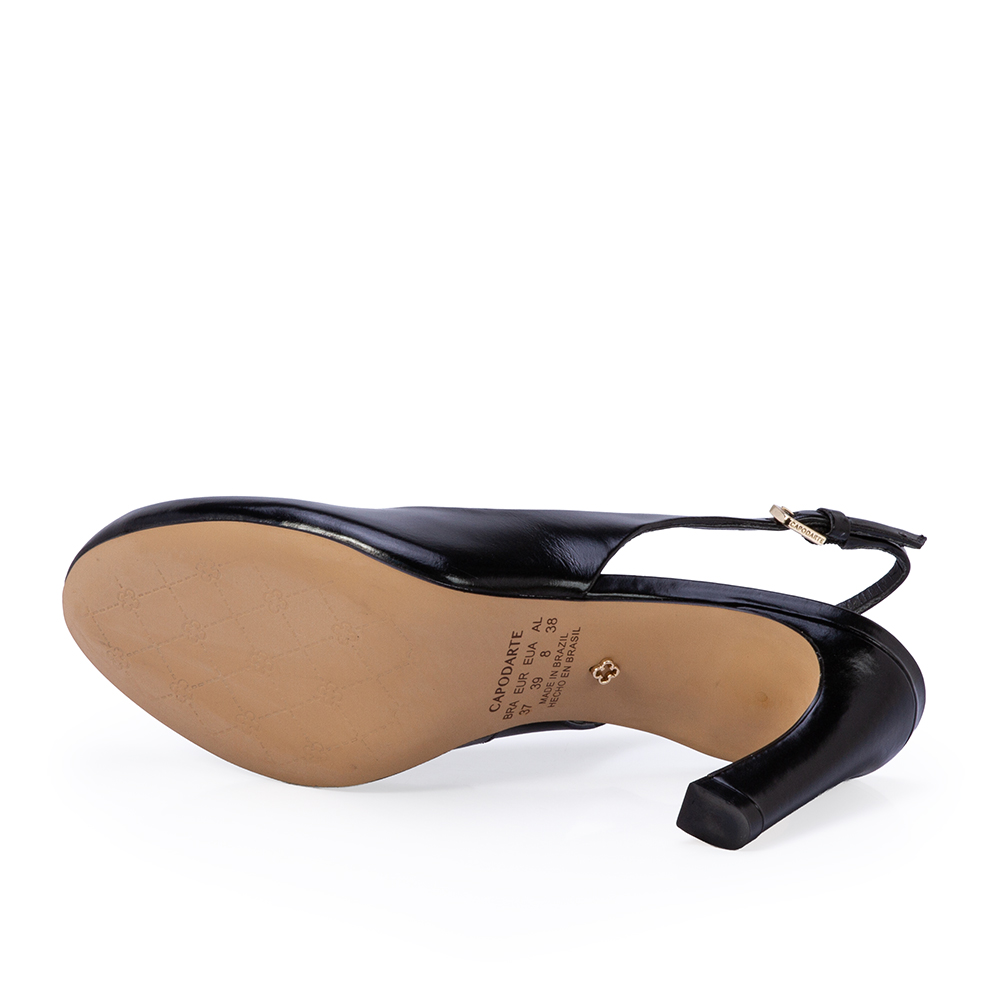 PEEP TOE COURO PRETO SLINGBACK image number 3