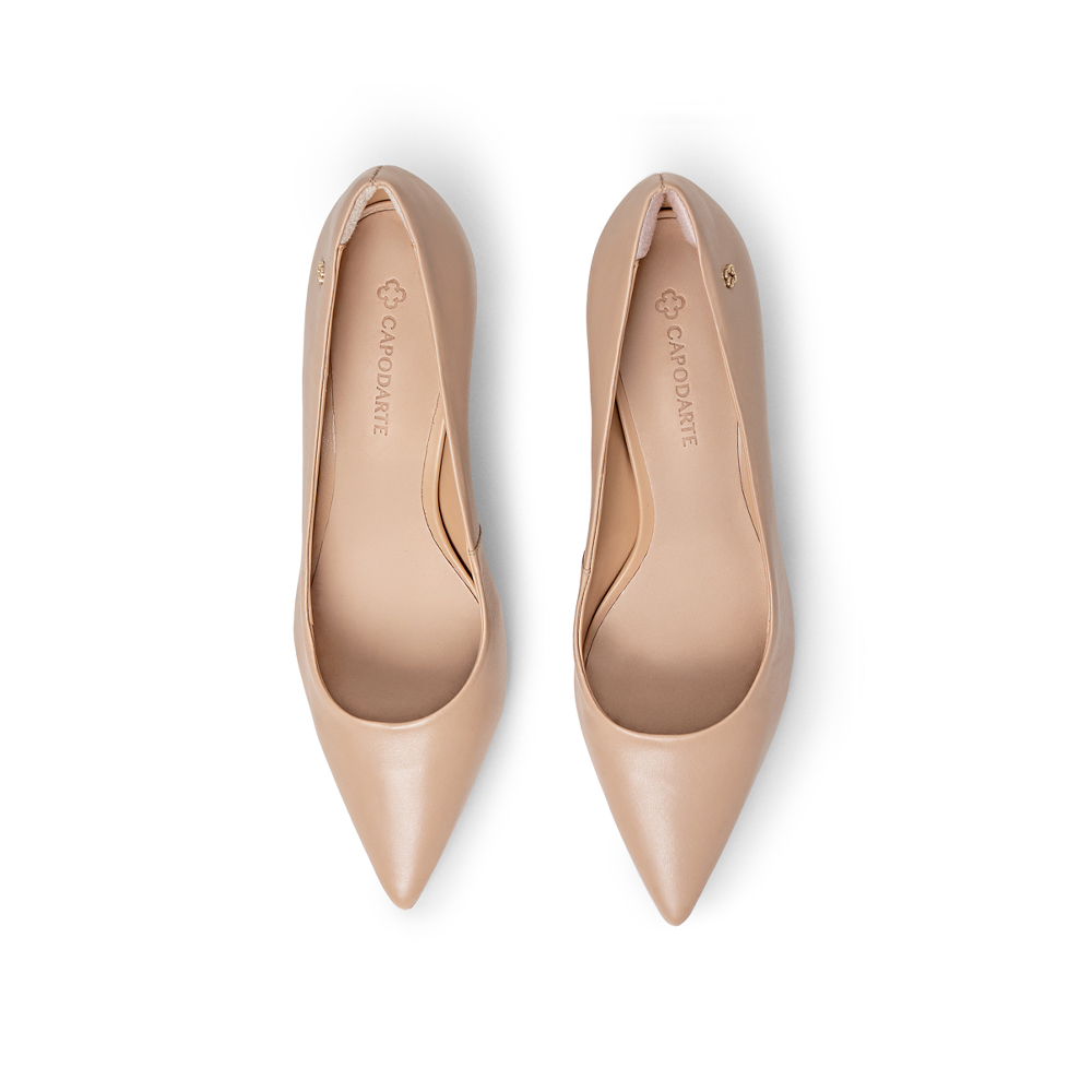 SCARPIN SALTO ALTO NUDE SEDA DE COURO image number 4