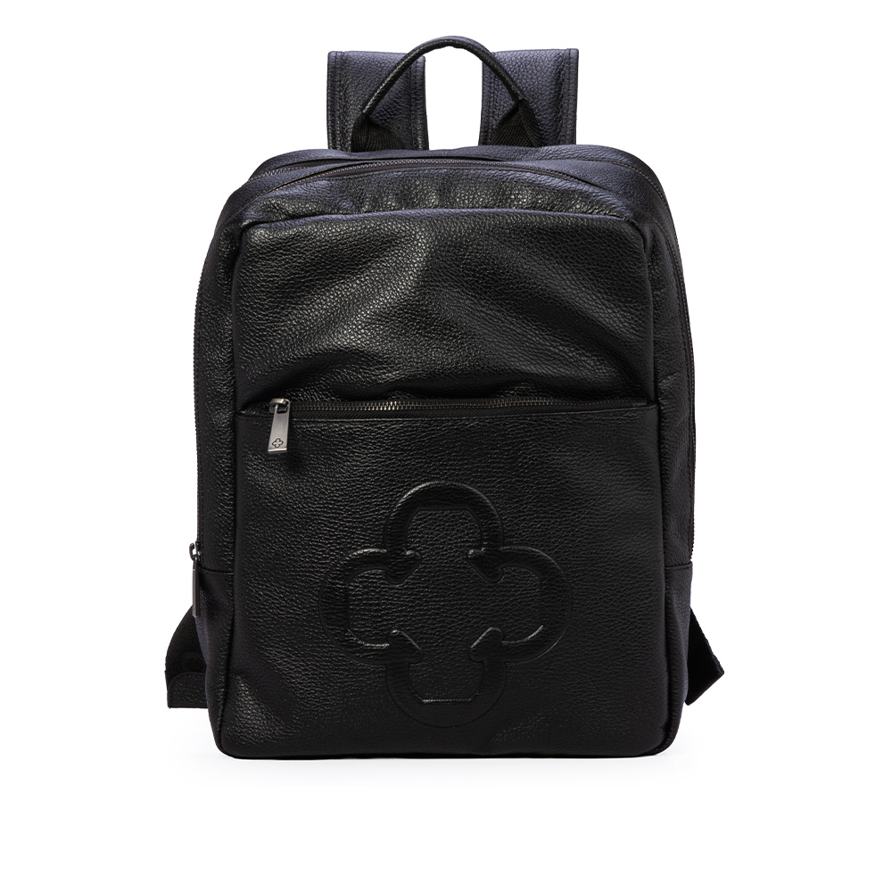 MOCHILA FEMININA PRETA DE COURO image number 0