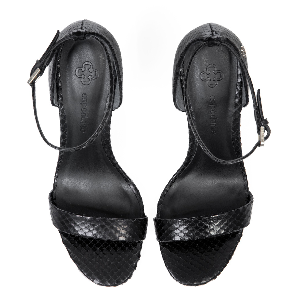 SAND&Aacute;LIA PRETA SALTO FINO DE COURO PITONE image number 4