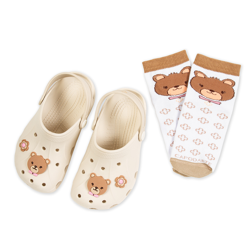 CLOG INFANTIL OFF WHITE + 1 PAR  DE MEIAS OLLIE image number 0