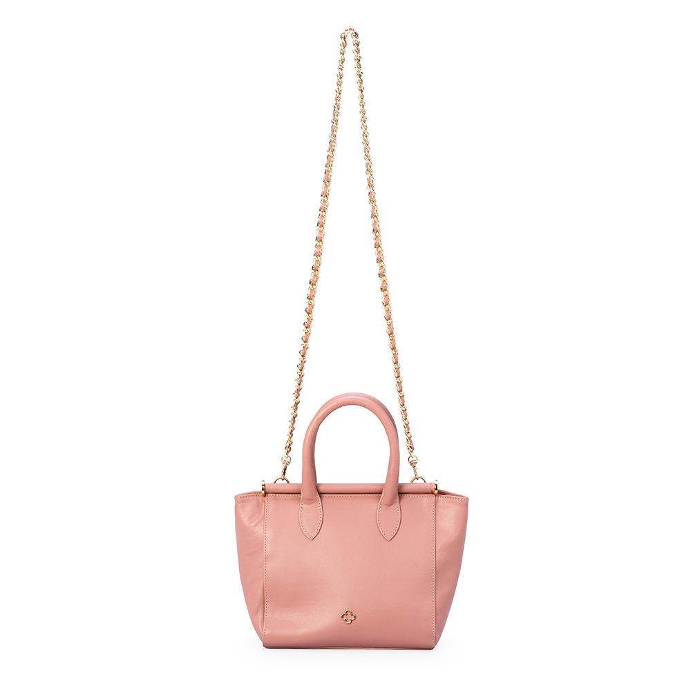 BOLSA TOTE DE COURO ROSA image number 1