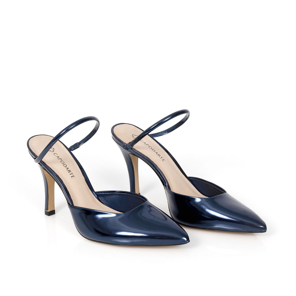 MULE SALTO ALTO MARINHO AZZURRO SPECCHIO DE COURO image number 1