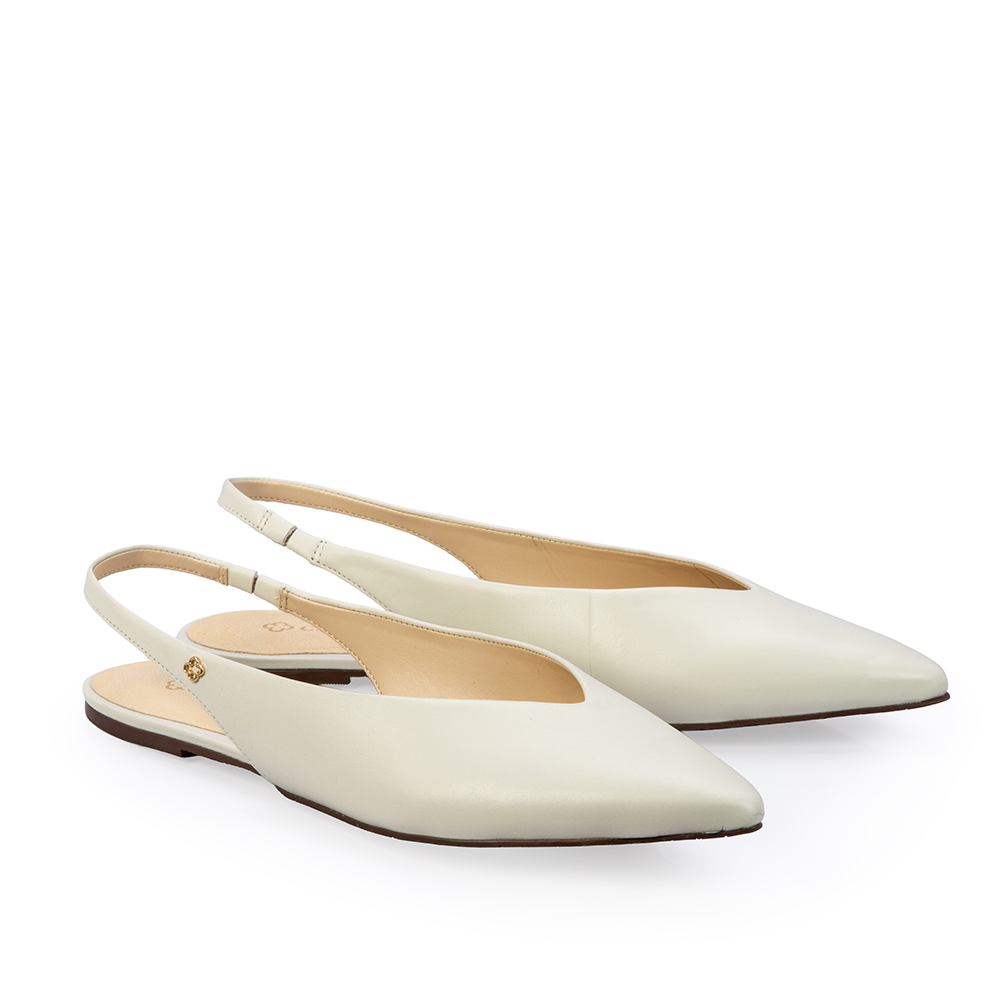 SAPATILHA SLINGBACK BRANCA DUNA DE COURO image number 1