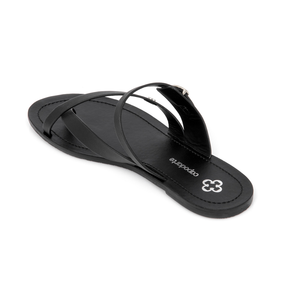 CHINELO RASTEIRA PRETO DE COURO TIRAS image number 2