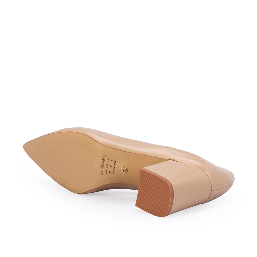SCARPIN SALTO BLOCO NUDE SEDA DE COURO image number 4