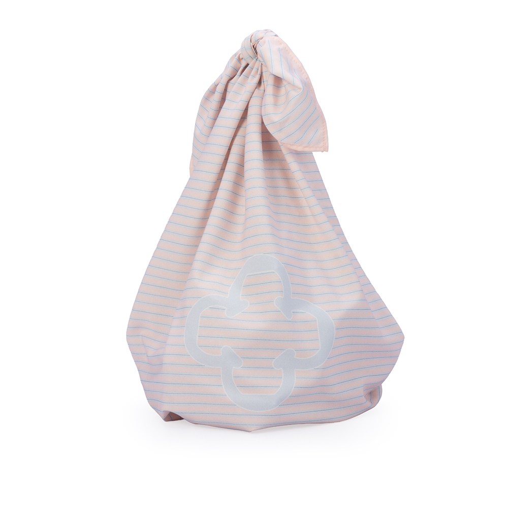 KIT INFANTIL CHINELO DE DEDO ROSA LISTRAS + BOLSA DE LEN&Ccedil;O image number 2