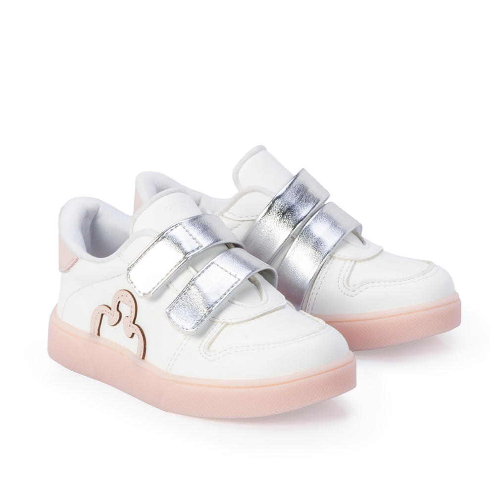 TÊNIS BEBÊ BRANCO E PRATA COM VELCRO image number 1