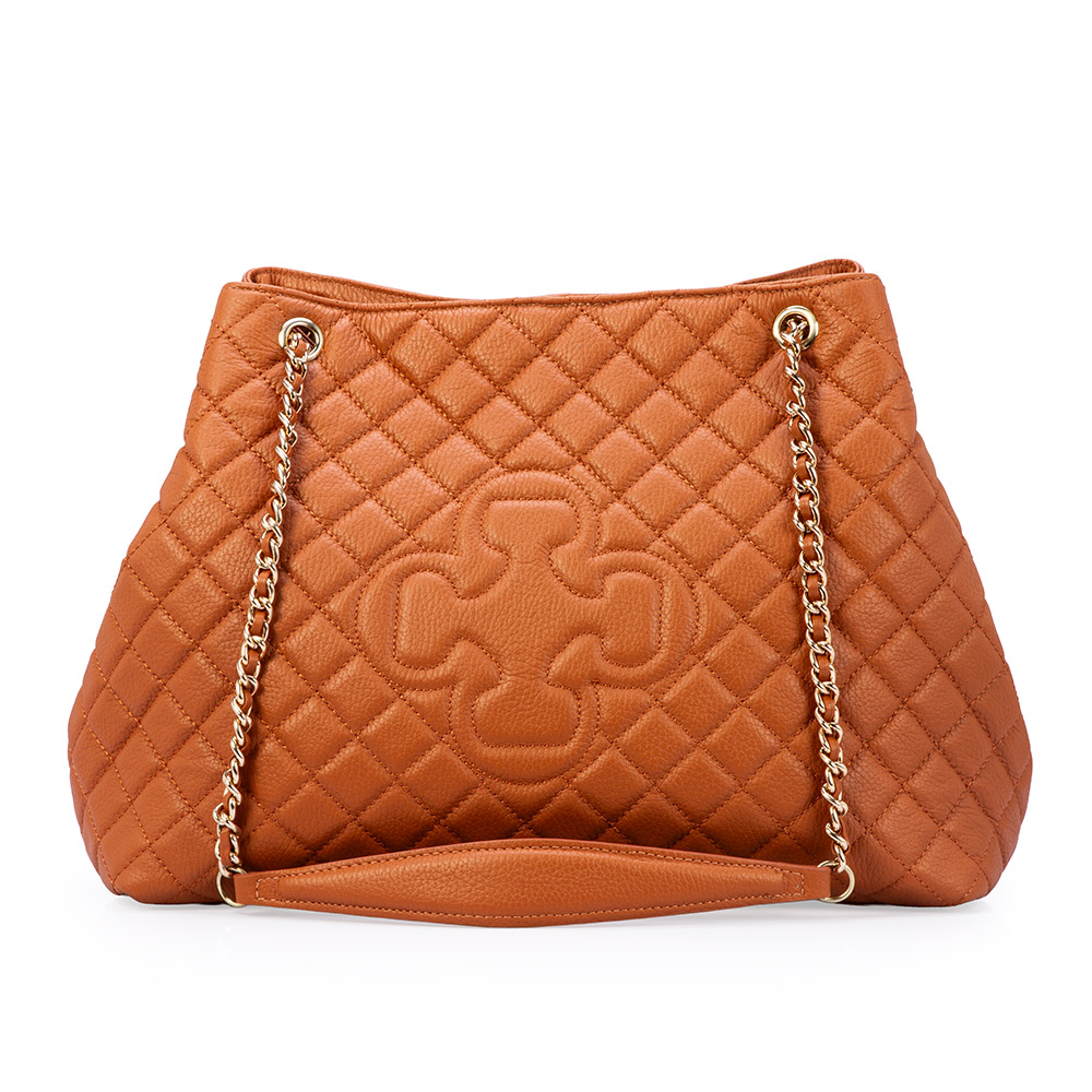 BOLSA GRANDE CARAMELO DE COURO MATELASS&Ecirc; HOBO CARINA image number 1