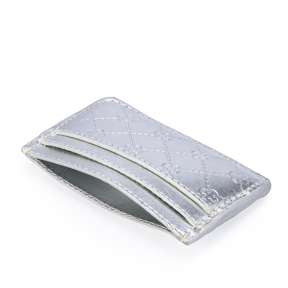 PORTA CART&Atilde;O PRATEADO COURO MONOGRAMA image number 3