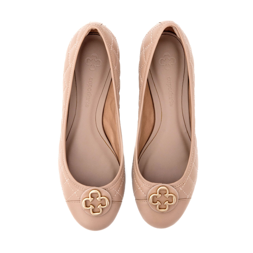 SCARPIN SALTO BAIXO BEGE OSTRA DE COURO image number 4