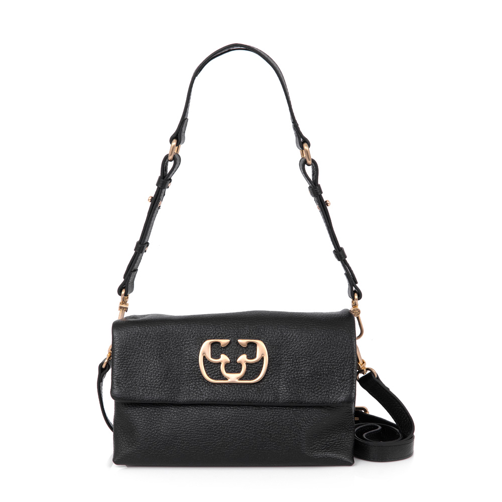 BOLSA PRETA DE COURO SHOULDER BAG image number 0