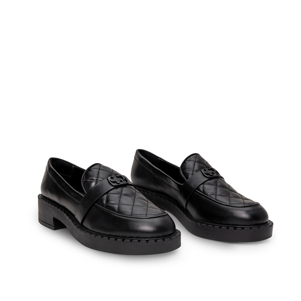 LOAFER MOCASSIM PRETO DE COURO MATELASS&Ecirc; image number 4