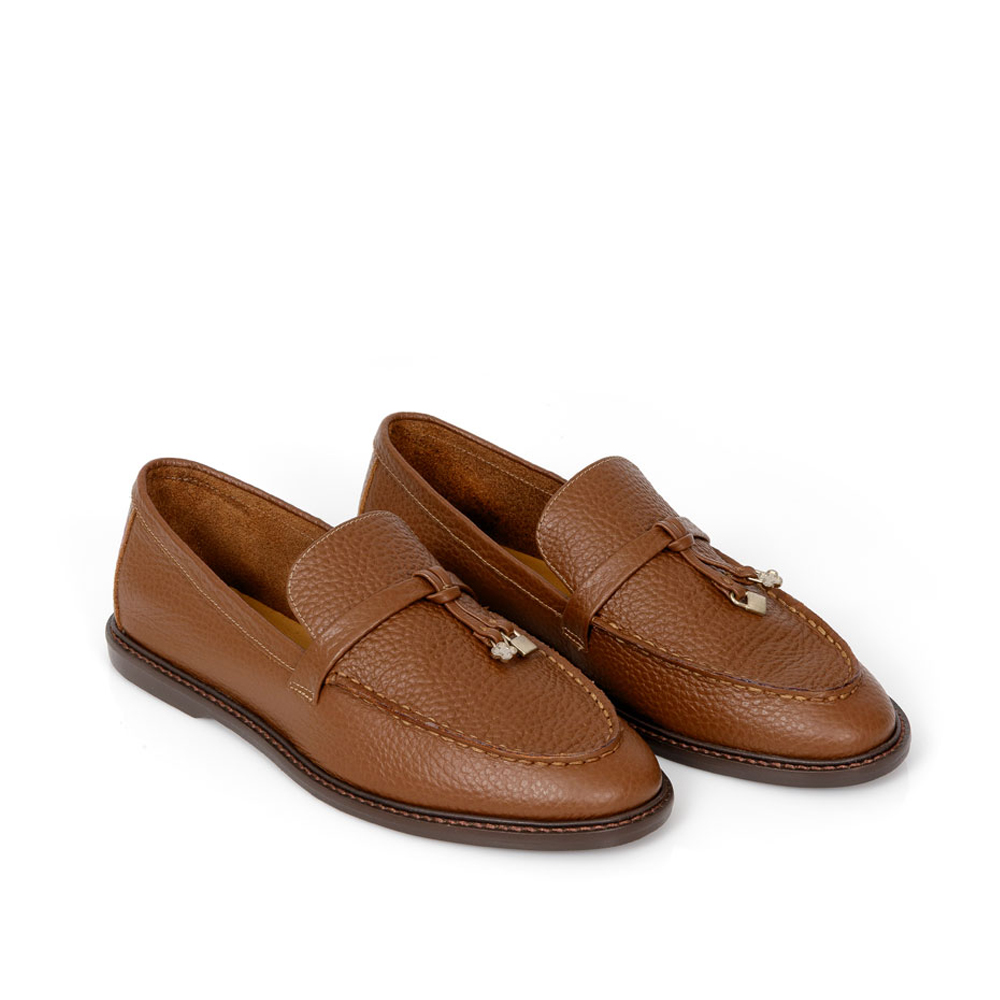 LOAFER MOCASSIM COURO CARAMELO FLOATER MOGNO image number 1