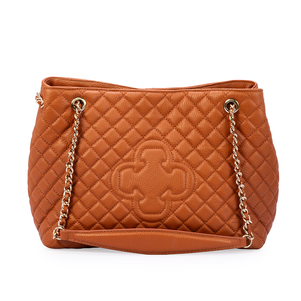 BOLSA HOBO CARAMELO DE COURO MATELASS&Ecirc; CARINA image number 1