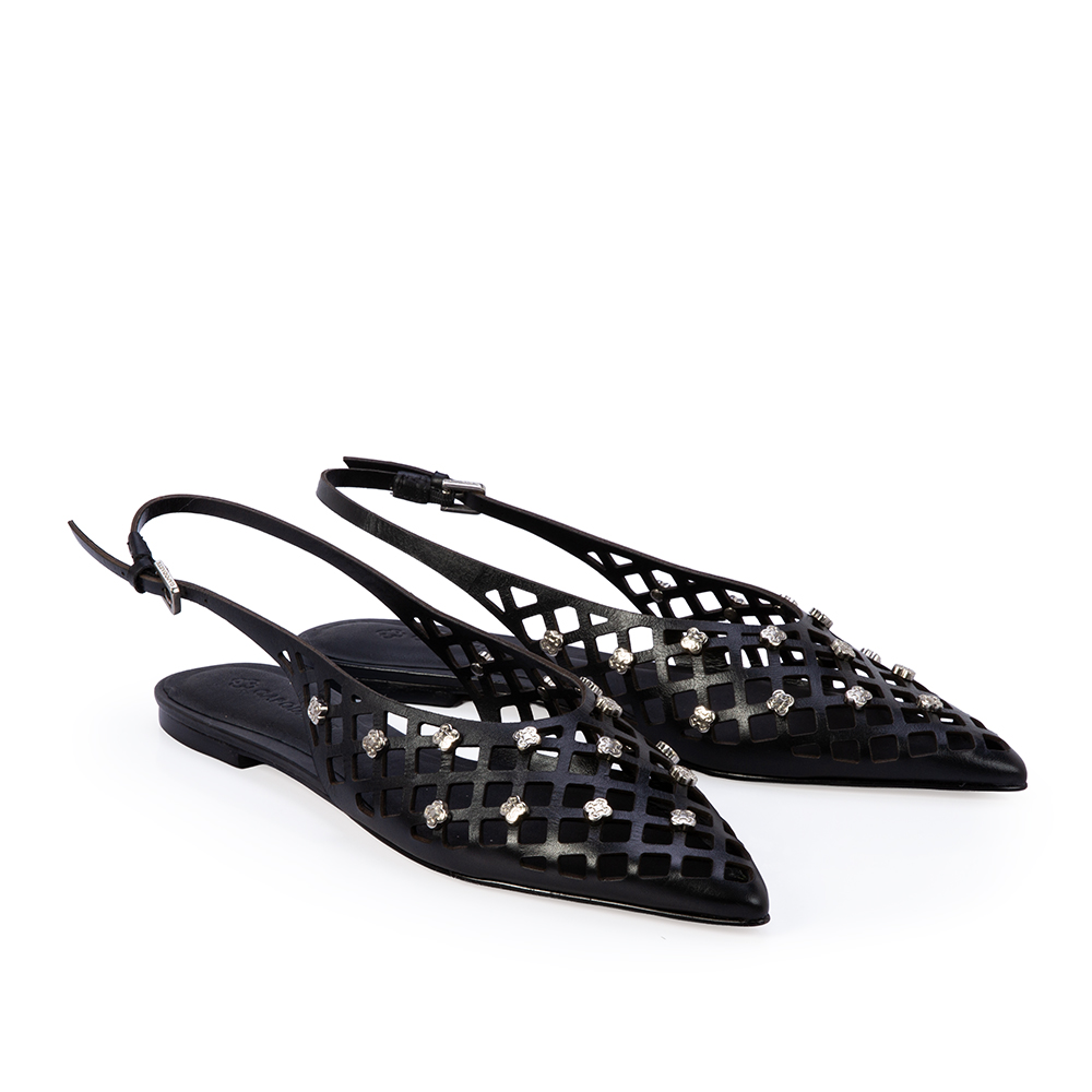 SAPATILHA SLINGBACK PRETA DE COURO image number 1