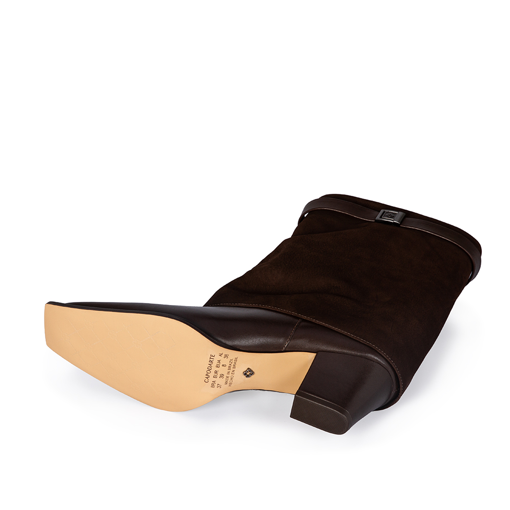 BOTA CANO M&Eacute;DIO MARROM DE COURO NOBUCK image number 4