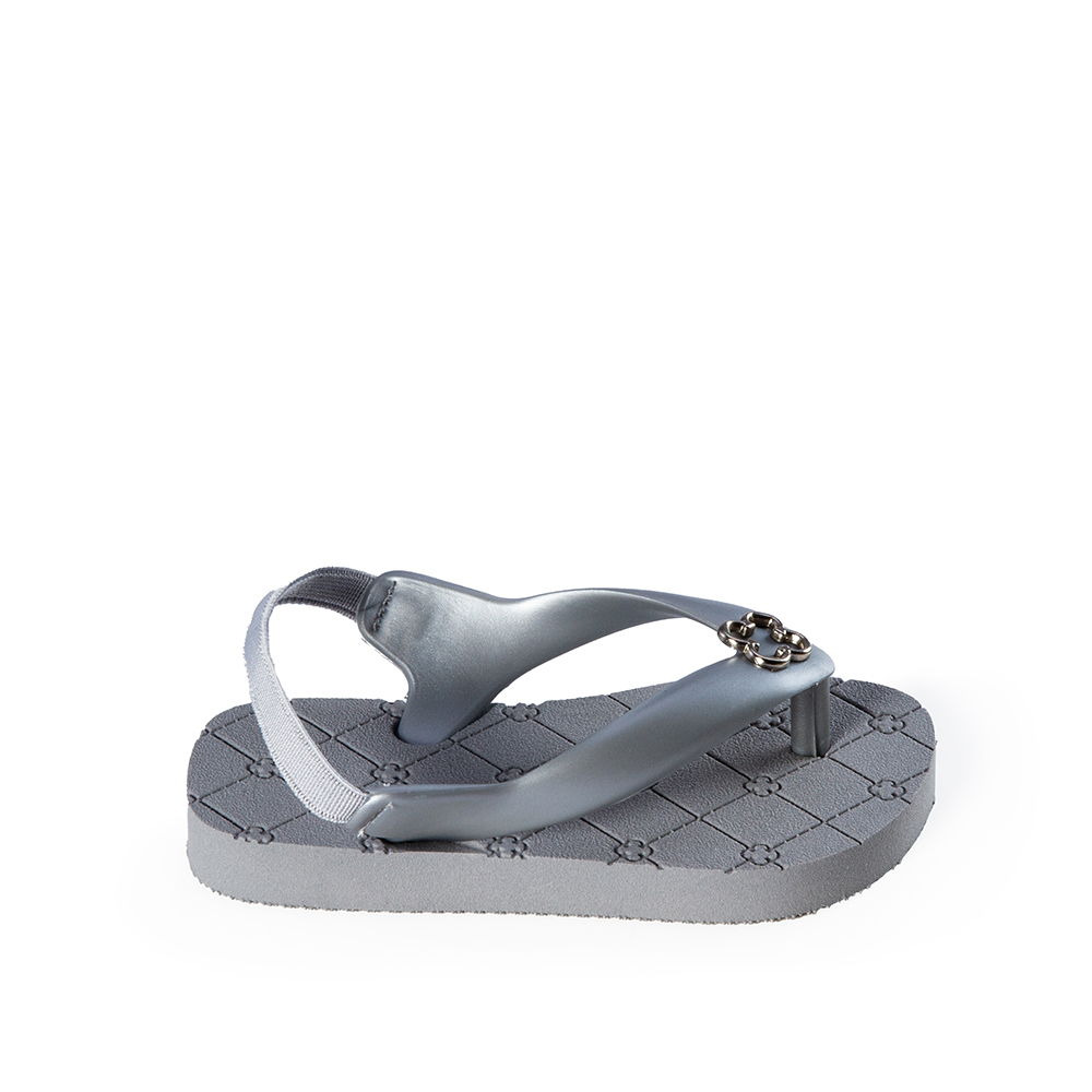 CHINELO BEBÊ PRATA MONOGRAMA COM ELÁSTICO image number 0