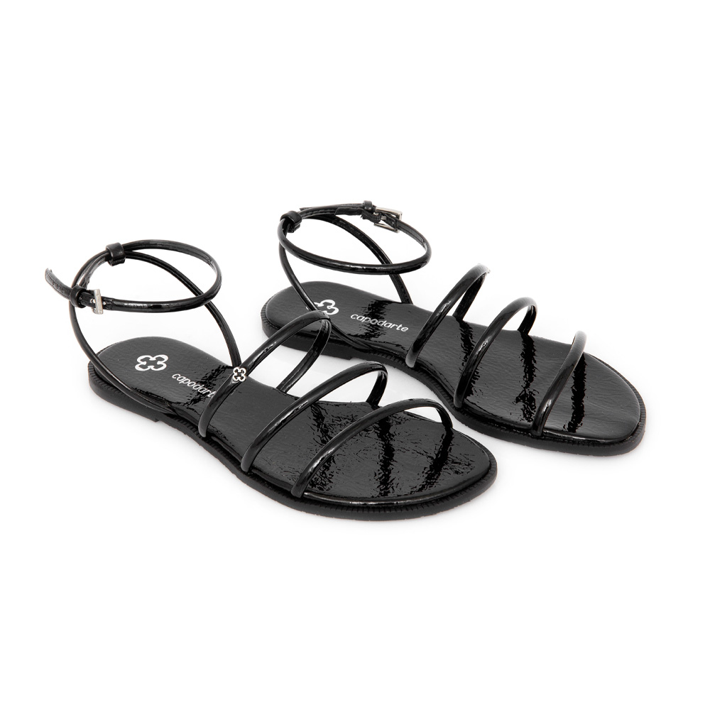 SAND&Aacute;LIA RASTEIRA PRETA GLOSSY image number 1