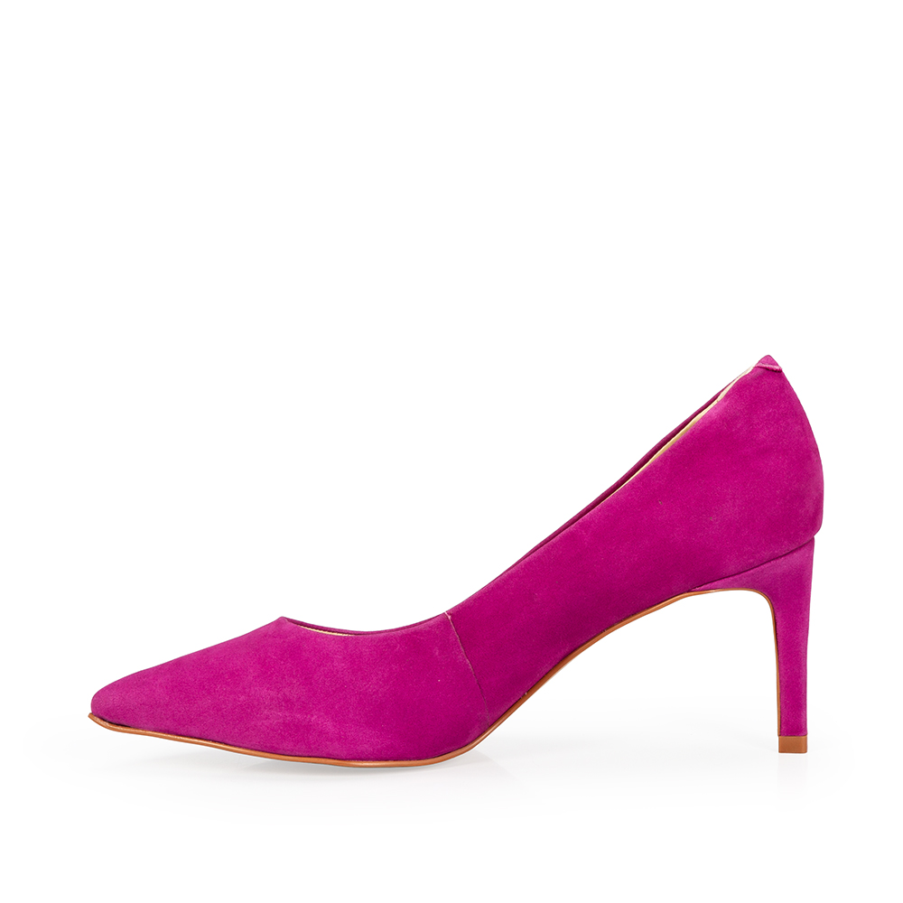 SCARPIN SALTO M&Eacute;DIO ROSA COURO SUEDE image number 2