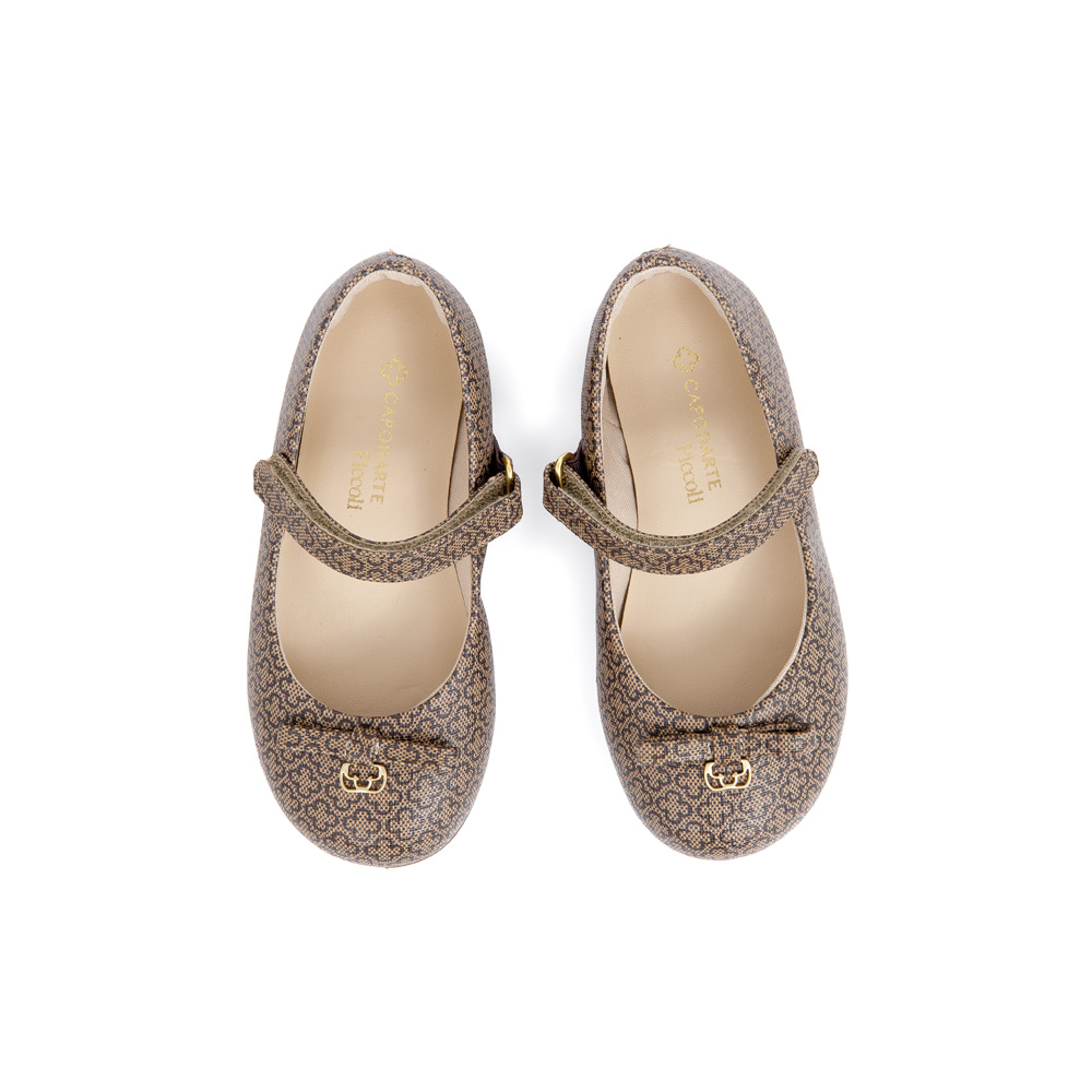 SAPATILHA BEB&Ecirc; BEGE MONOGRAMA COM VELCRO image number 4