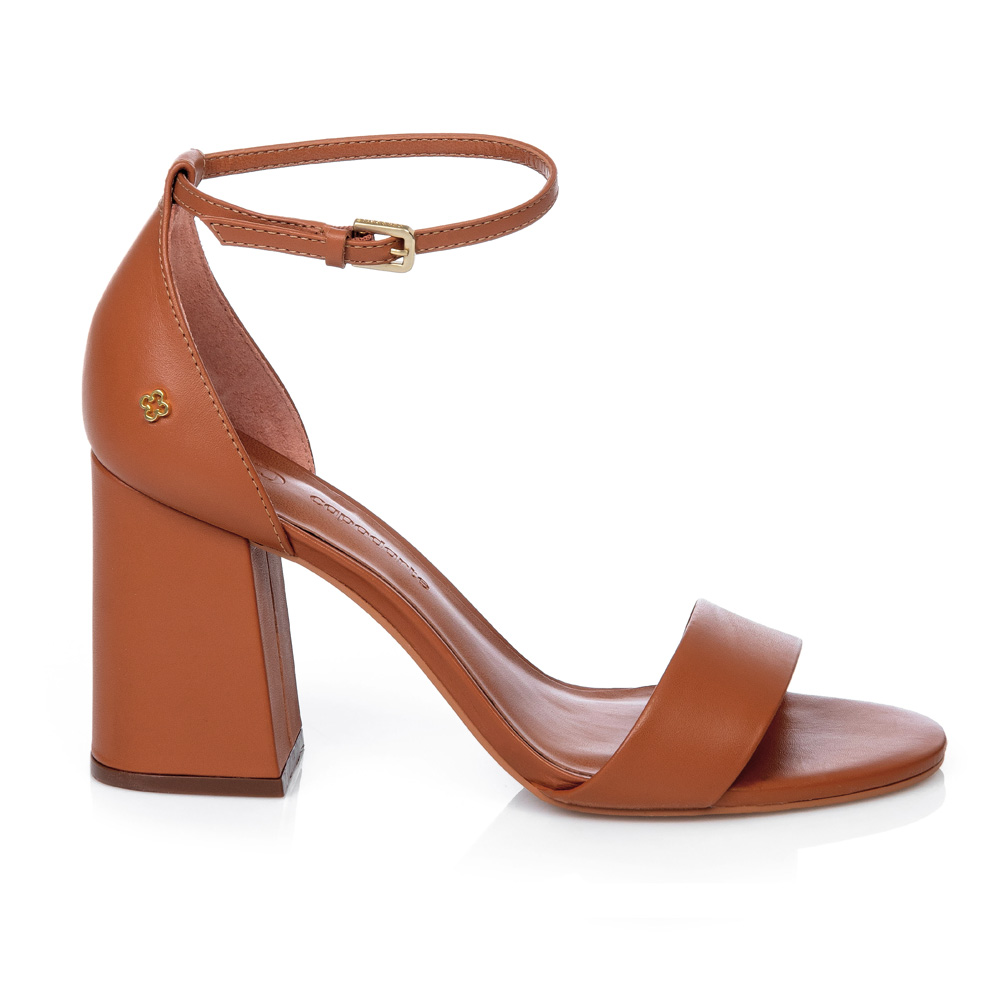 SAND&Aacute;LIA CARAMELO CAMEL SALTO ALTO DE COURO image number 0