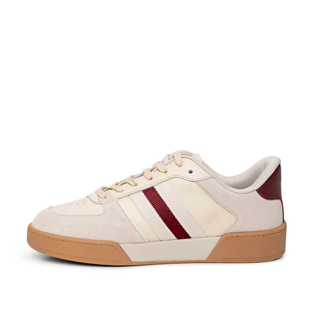 T&Ecirc;NIS FEMININO BRANCO E BORGONHA DE COURO AMARRA&Ccedil;&Atilde;O image number 2