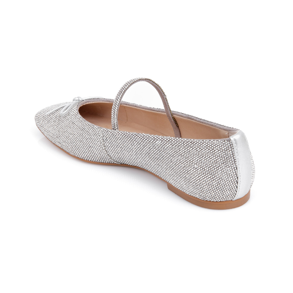 SAPATILHA BICO QUADRADO DE COURO PRATEADA image number 2