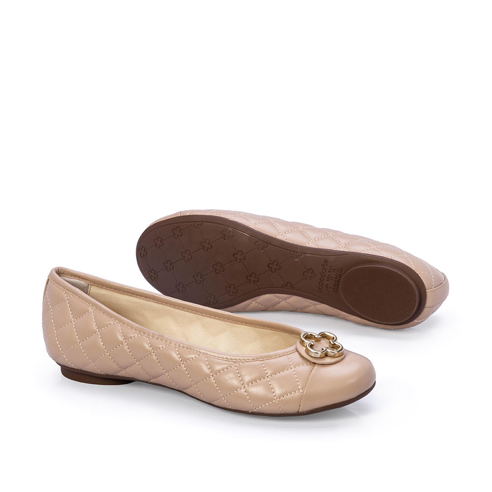 SAPATILHA CATHERINE VINTAGE NUDE SEDA DE COURO MATELASS&Ecirc; image number 3