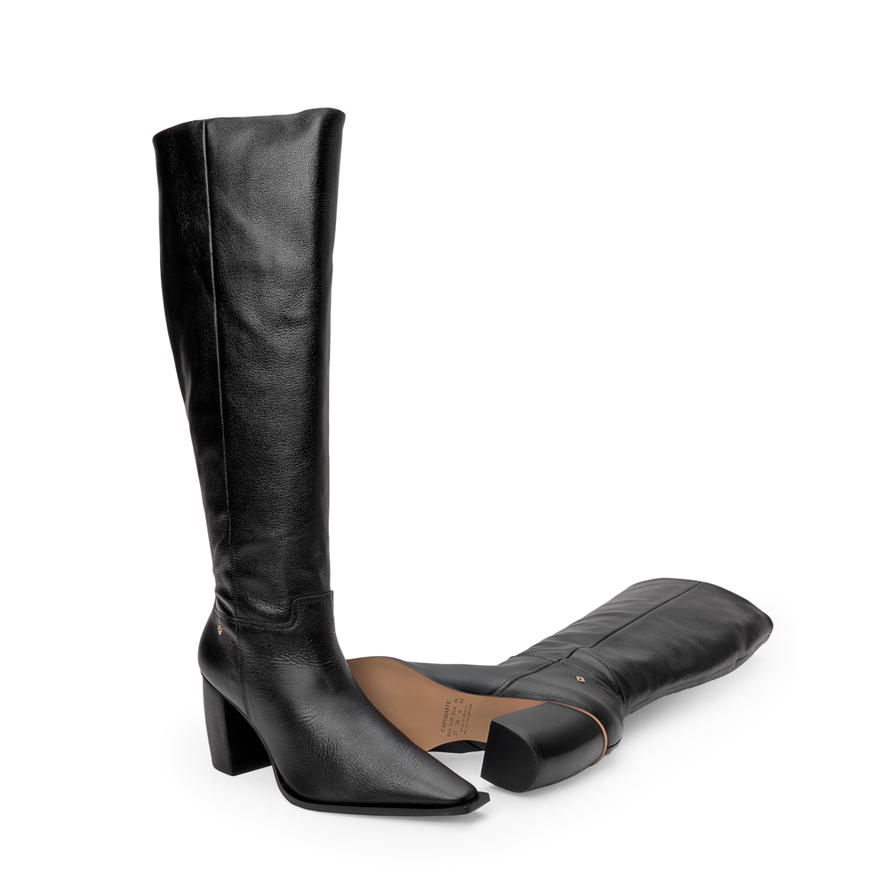 BOTA CANO LONGO PRETA DE COURO image number 4