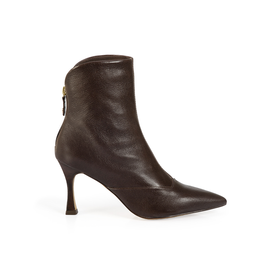 BOTA SALTO ALTO MARROM TOBACCO DE COURO image number 0