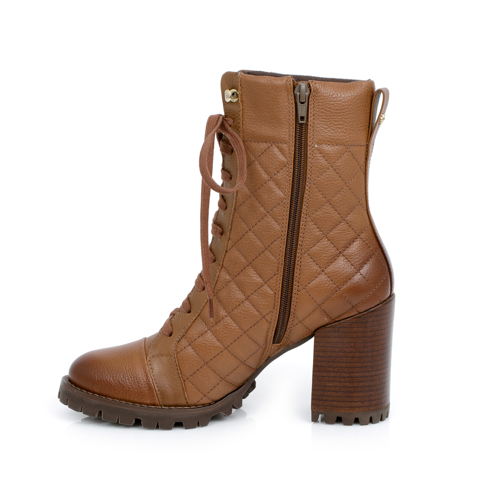 BOTA MARROM SALTO BLOCO DE COURO MATELASSÊ image number 4